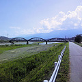 明神橋と天竜川