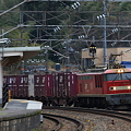 新疋田駅を通過するEF510貨物列車