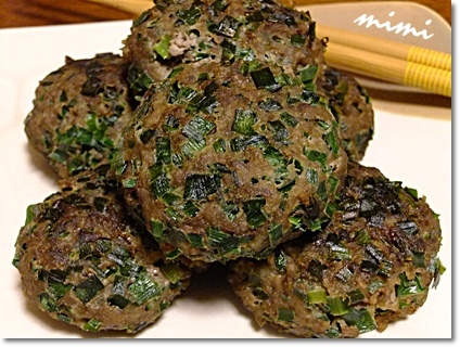 ニラと挽肉のお焼き