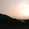 Photos: 三峰川橋からの夕日。